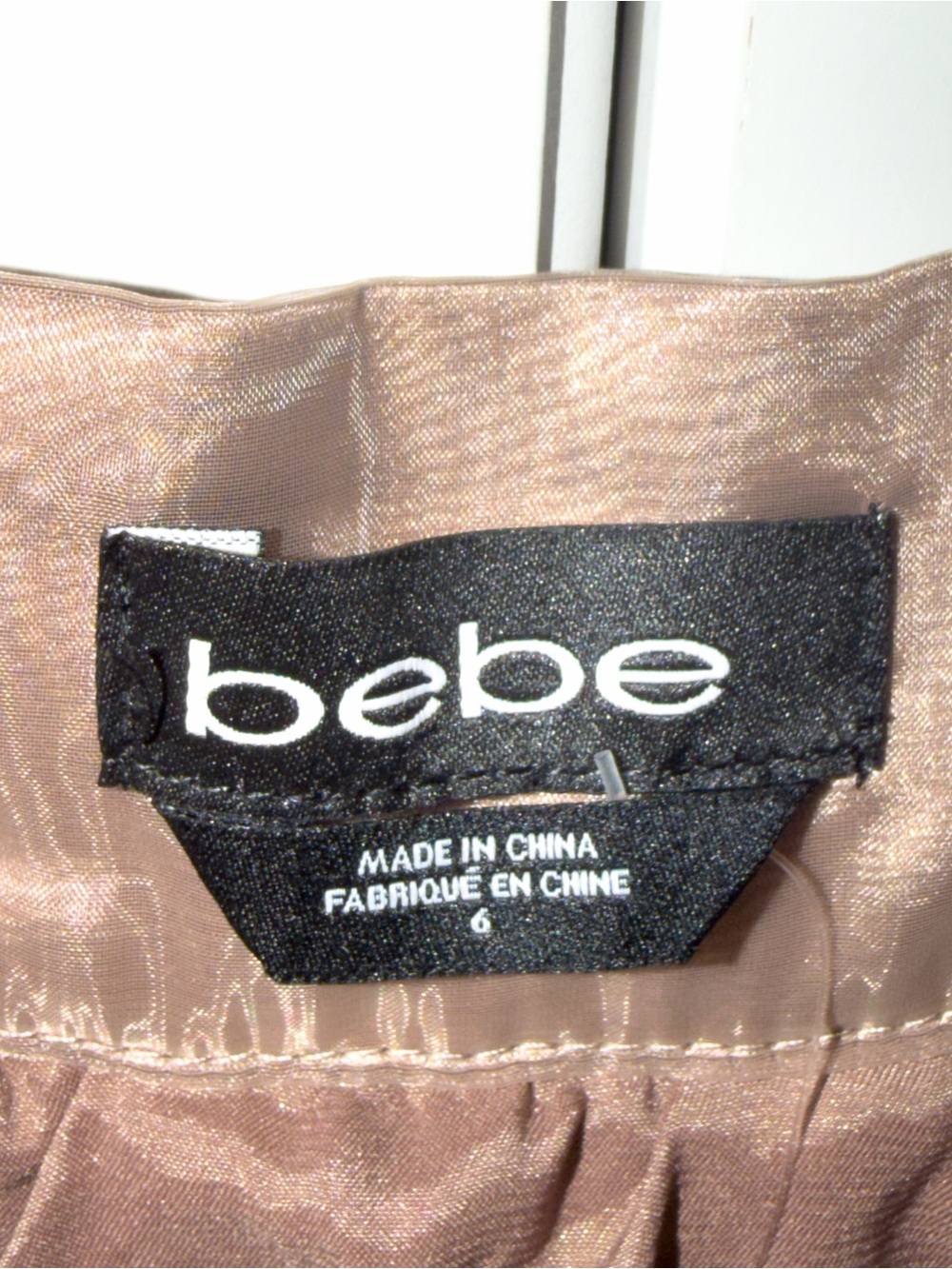 NWT! bebe Embroidered Circle Skirt Rose Gold Sheer Embroidered Tulle Sz 6 - Picture 9 of 13